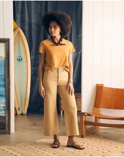 Faherty - Natural Dye Denim Harbor Crop Pant
