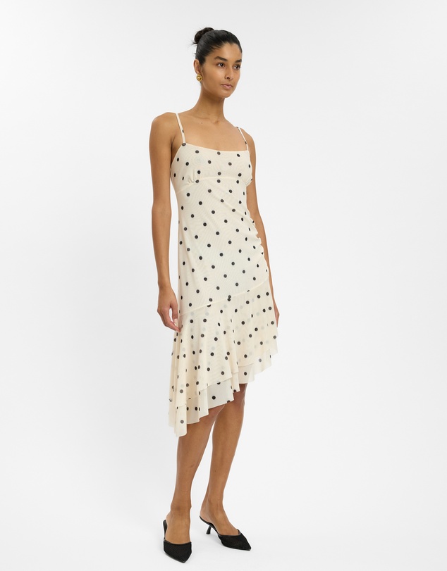 With Harper Lu - Asymmetrical Frill Midi Dress
