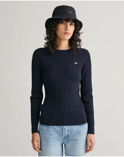 Gant - Stretch Cotton Cable Crew Neck Knit