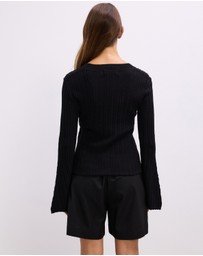 The Fated - Jamie Knit Flare Sleeve Top