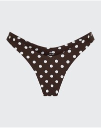 Vacay Swimwear - Positano Bottom Chocolate Polka