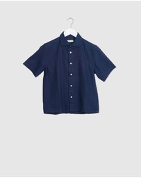 Gant - Teens Cotton Linen Short Sleeved Shirt
