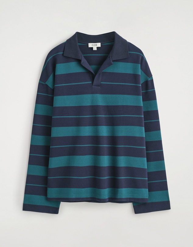 COS - Oversized Striped Cotton Rugby Shirt