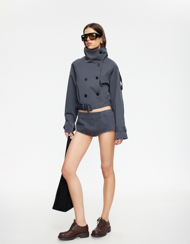Lioness - Blanc Cropped Trench Coat