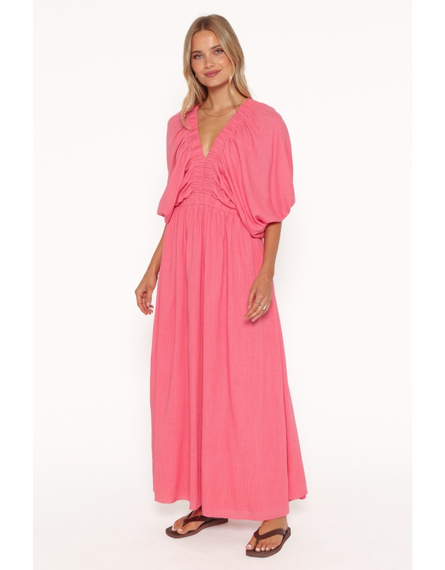 Petal & Pup - Gianna Puff Sleeve Maxi Dress - Pink