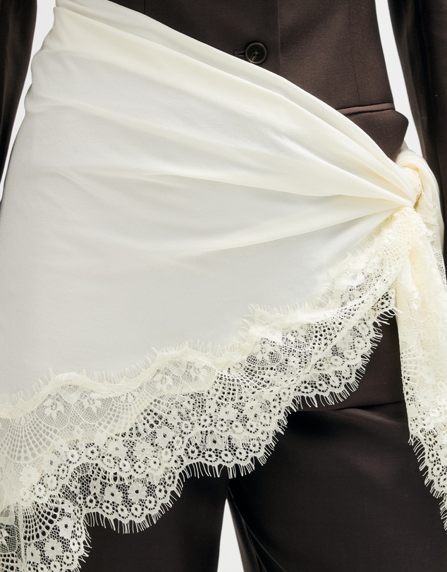 Minima Esenciales - Fior Blazer With Detachable Lace Scarf