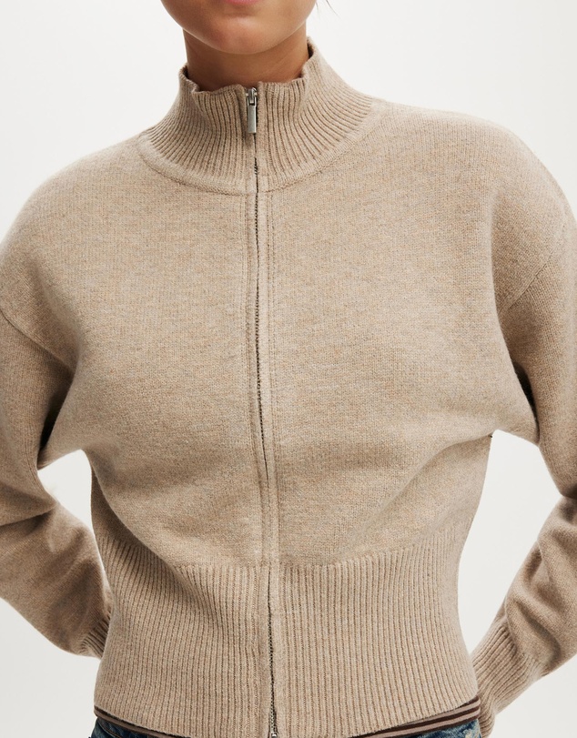 Cotton On - Lotus Cinched Zip Knit