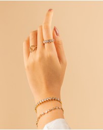 Wanderlust + Co - Heart Bezel 14K Gold Vermeil Ring
