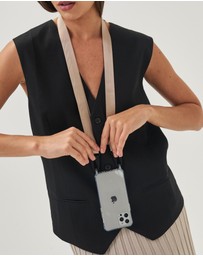 LOUVE COLLECTION - Clear Phone Case + Latte Love Lanyard