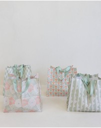Sky Gazer - Multi-Use Reusable Bags (Pack of 4)- Green & Pink