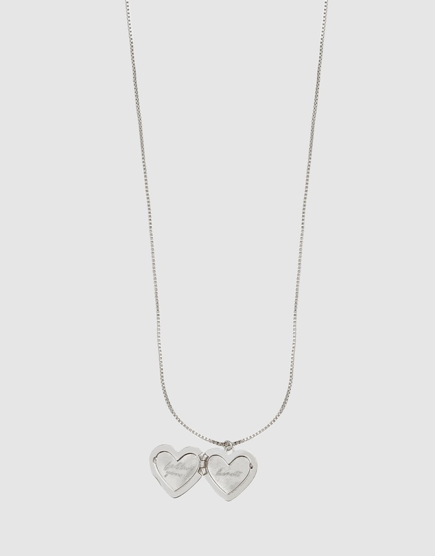 Wanderlust + Co - Heart Silver Locket Necklace
