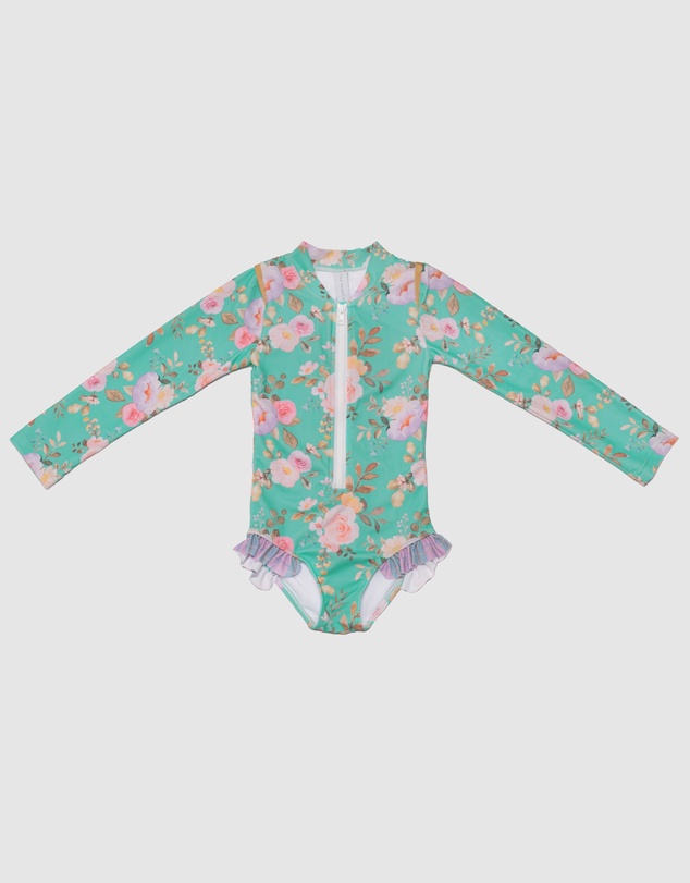 Olga Valentine - Long Sleeve Zip One Piece Swimsuit 