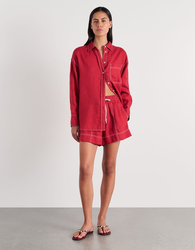 Jag - Gigi Linen Pull On Short - ICONIC EXCLUSIVE