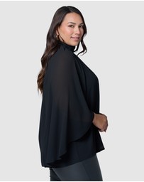 Pink Dusk by Curve Project - Fire and Rain Cape Blouse