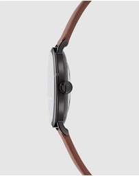 Ted Baker - Staciie Gents IP Black Tan Leather Watch