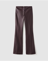 M.N.G - Faux-Leather Flared Trousers