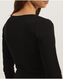 Atmos&Here - Sienna Lace Jersey Long Sleeve Top
