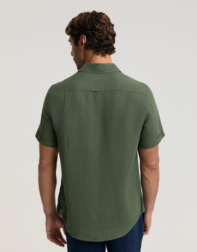 Sportscraft - Short Sleeve Yarn Dyed Linen Shirt