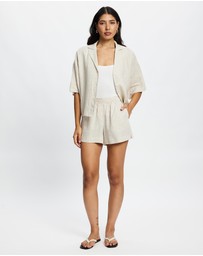 White By FTL - Rhonda Linen Shorts