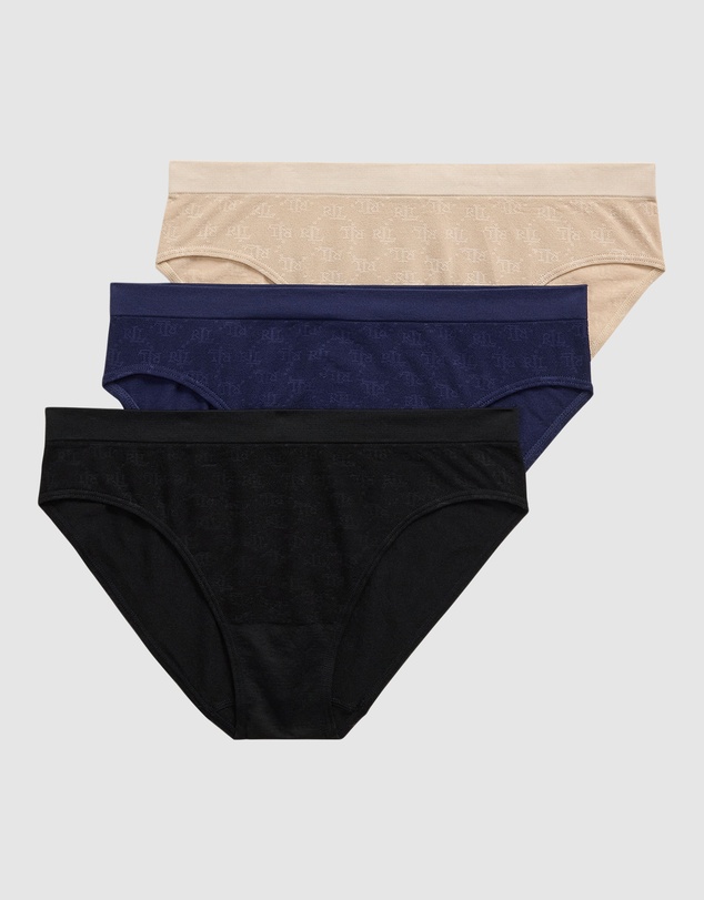 Lauren by Ralph Lauren - Monogram Mesh 3-Piece Bikini Brief Multipack