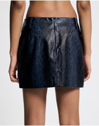 Lover - Eloise Python Leather Look Mini Skirt