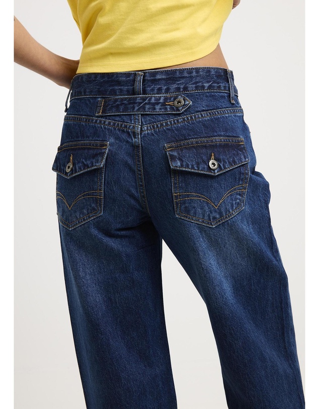 Neon Hart - Greta Strap Straight Leg Denim Jeans