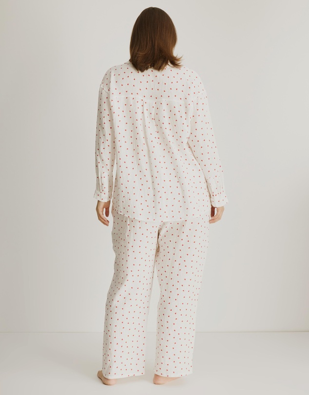 Atmos&Here Curvy - Violet Heart Long Pyjama Set