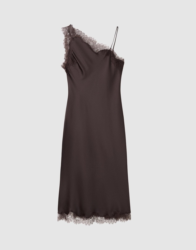 M.N.G - Asymmetric Satin Lace Dress
