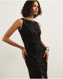 Atmos&Here - Celina Burnout Mesh Midi Dress