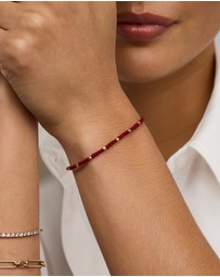 Michael Hill - Burgundy Cord Bead Bracelet in 10kt Yellow Gold