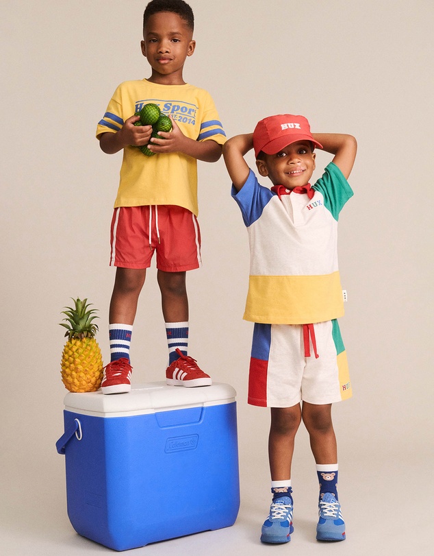 Huxbaby - Slouchy Colour Block Raglan Polo - Babies-Kids