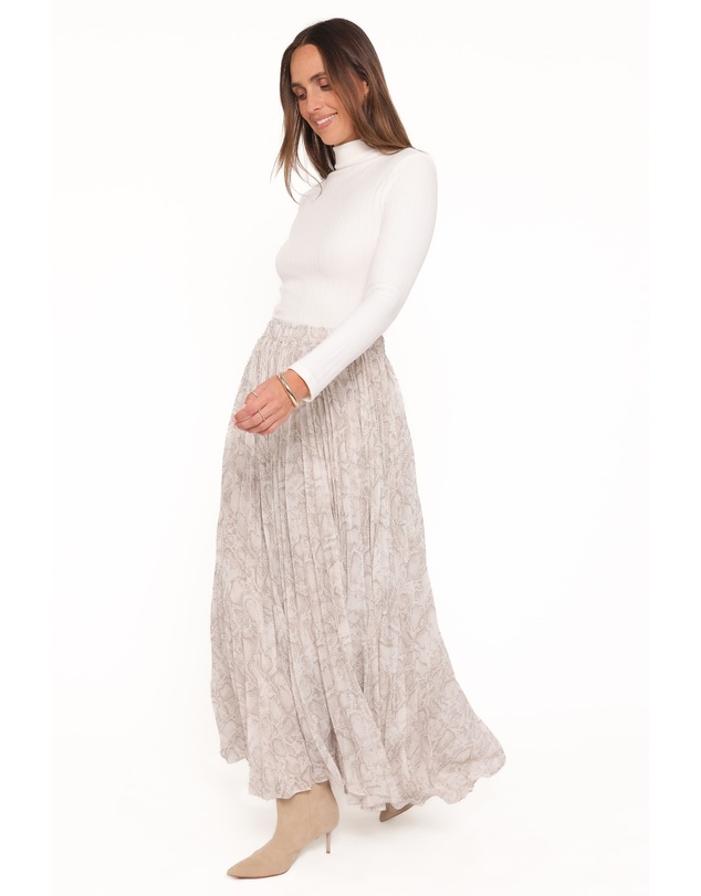 Petal & Pup - Nicki Pleated Maxi Skirt - Snake Print