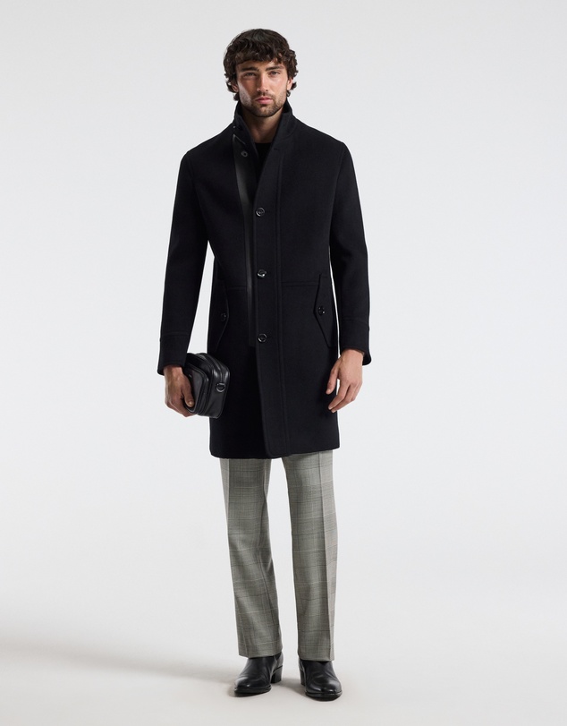 Calibre - Wool Funnel Neck Coat Black