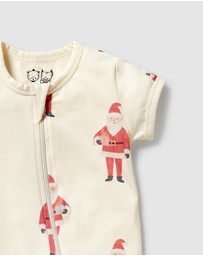 Wilson & Frenchy - Christmas Ho Ho Ho Organic Boyleg Zipsuit - Babies