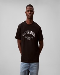 Calvin Klein Jeans - Terry Heritage Logo NYC Graphic Relaxed T-Shirt