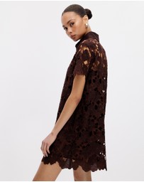 Minima Esenciales - Maeve Embroidered Mini Shirt Dress