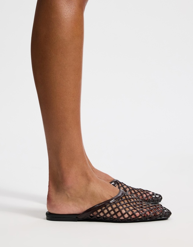 AERE - Woven Leather Slip on Mule