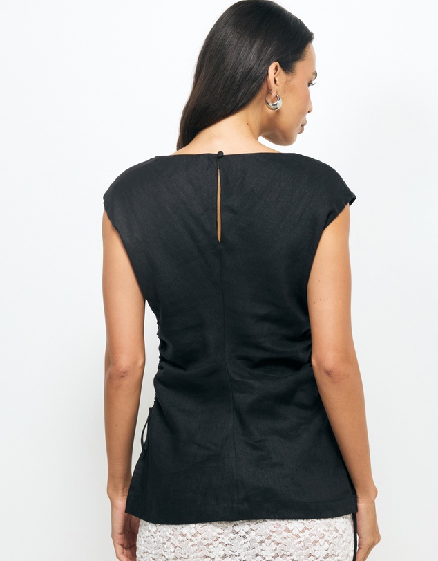 AERE - Aria Linen Trim Detail Top