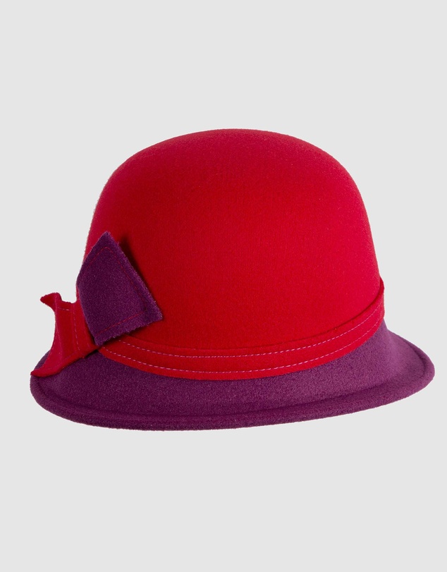 Max Alexander - Winter Felt Red/Wine Cloche Hat