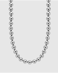 Nialaya Jewellery - 10mm Metallic Pearl Necklace with Silver