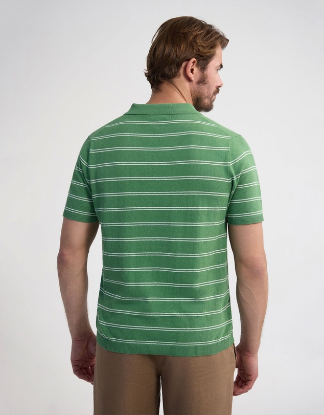 Oxford - Basey Linen Blend Striped Polo