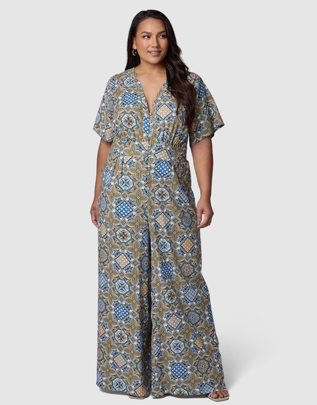 Something 4 Olivia - Zoe Linen Printed Jumpsuit