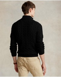 Polo Ralph Lauren - ICONIC EXCLUSIVE - Cable-Knit Cotton Quarter-Zip Sweater