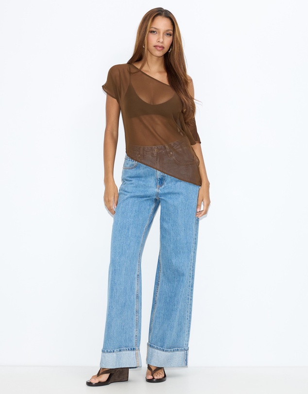 Dazie - Ava Chiffon Asymmetrical Top