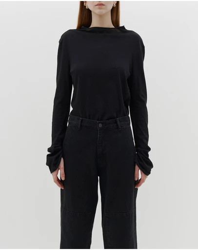 Bassike - regular raised neck long sleeve t.shirt