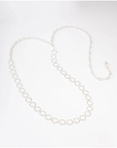 Lovisa - Silver Mini Open Diamante Circle Belt