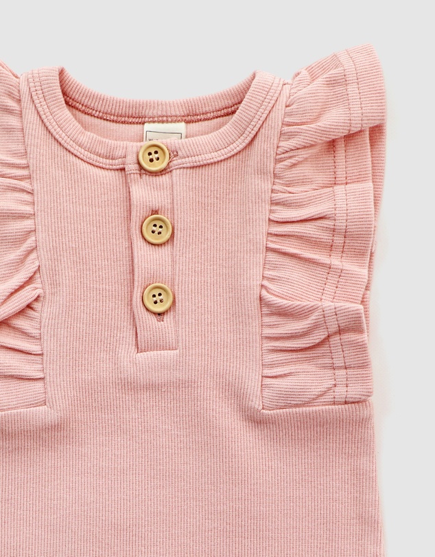WITH LOVE FOR KIDS - BASICS Ribbed Shimmy Romper - Babies