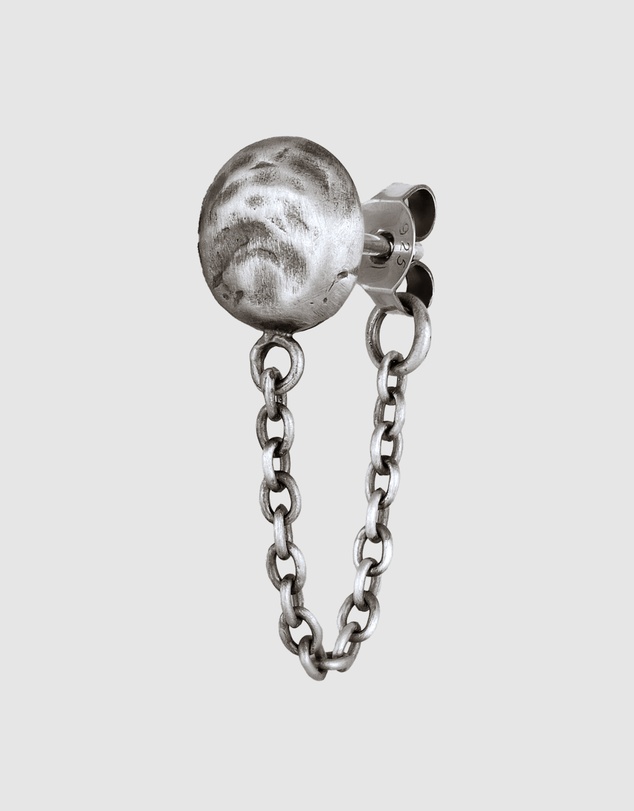 Haze & Glory - ICONIC EXCLUSIVE - Earrings Men Circle Chainy Stud 925 Sterling Silver