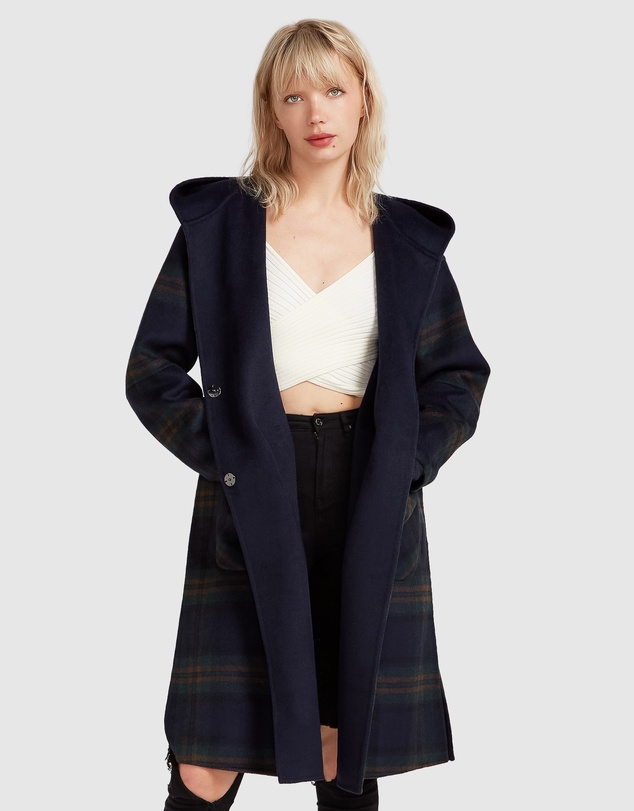 Belle & Bloom - Walk This Way Wool Blend Hooded Coat