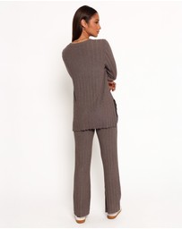 Petal & Pup - Silvie Long Sleeve Knitted Set - Charcoal Grey